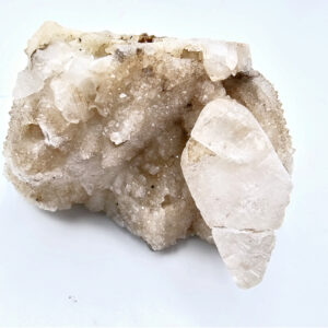 Dogtooth Calcite on Quartz Cluster F (328g)