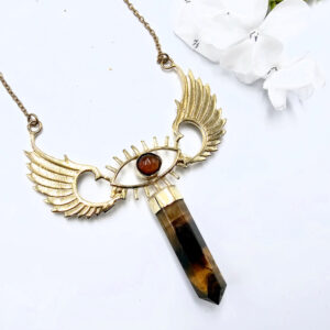 Double Wing Tigers Eye Necklace