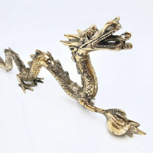 Dragon Statue Gold Long Brass (30cm)
