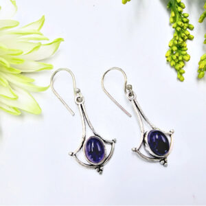 Earrings Amethyst Wide Drop