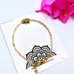 Elephant Beaded Bracelet (Gold)