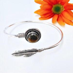 Feather Bangle Tigers Eye