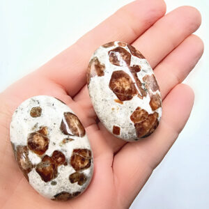Garnet In Limestone Palm stone (4-5cm)