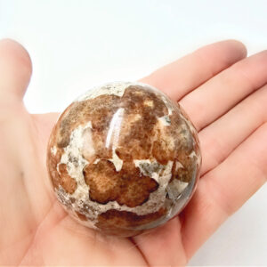 Garnet In Limestone Sphere (16cm Circumference)