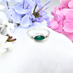 Green Jade Diamond Ring Dots (925)