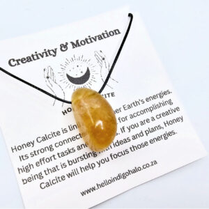Honey Calcite Tumbled Stone Necklace (Creativity)