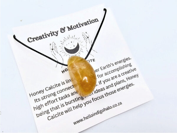 Honey Calcite Tumbled Stone Necklace (Creativity)
