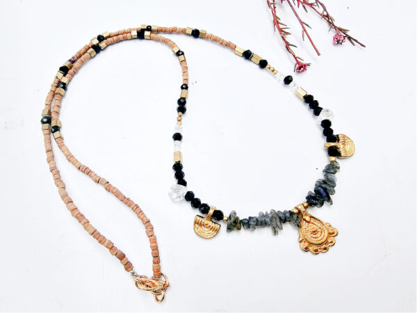 Labradorite Brass Drop Necklace - Image 2