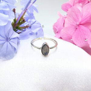 Labradorite Diamond Ring