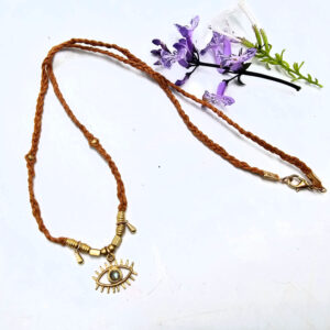 Labradorite Eye Brass Necklace
