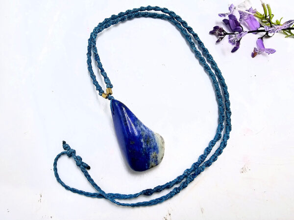 Lapis Lazuli Macrame Necklace - Image 2
