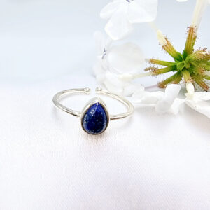 Lapis lazuli Tear Ring (925 Silver)