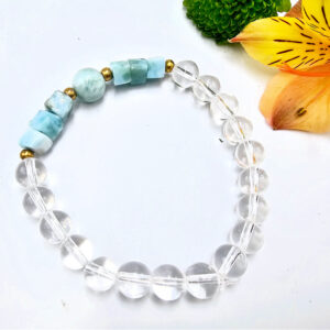 Larimar Bead Bangle Amplified (8mm)