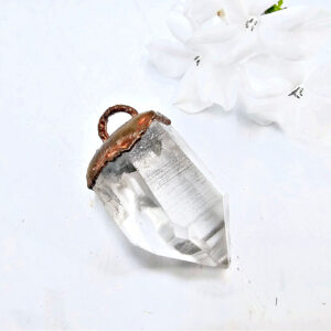 Lemurian Quartz Copper Pendant with Key