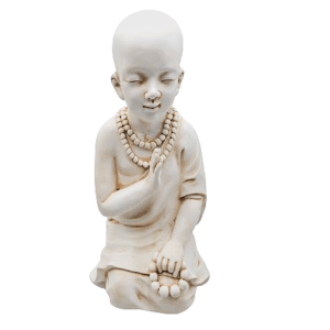 Meditating Monk Statue Mala Beads (32cm)