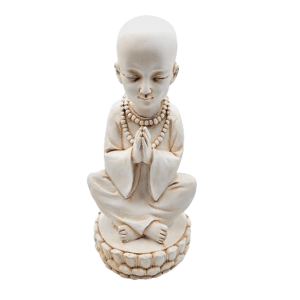 Meditating Monk Statue On Lotus (32cm)