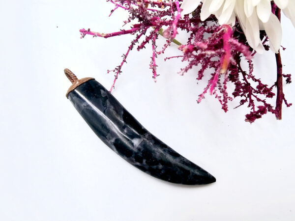Merlinite (Gabbro) Polished Copper Pendant
