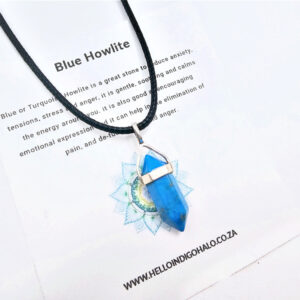 Mini Blue Howlite Crystal Necklace (925 Silver)
