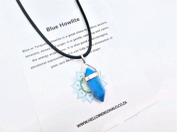 Blue Howlite Crystal Necklace Mini (925 Silver)