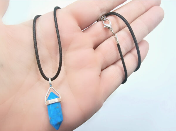 Blue Howlite Crystal Necklace Mini (925 Silver) - Image 2