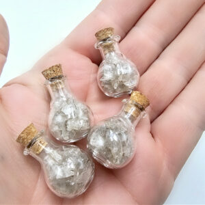 smoky quartz chips in a mini bottle