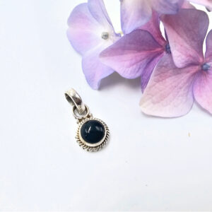 Mini Dot Black Onyx 925 Silver Pendant