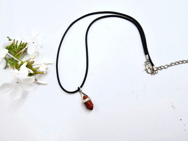 Goldstone Mini Crystal Point Necklace (925 Silver) - Image 2