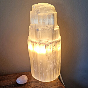 Selenite Tower Crystal Lamp (20cm)