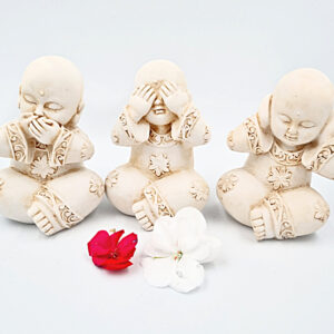 Three Wise Detailed Monks Statues (11cm)
