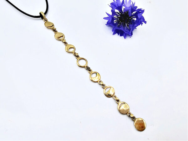 Moon Phase Hanging Necklace (Brass)