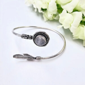 Moonstone Bangle Feather