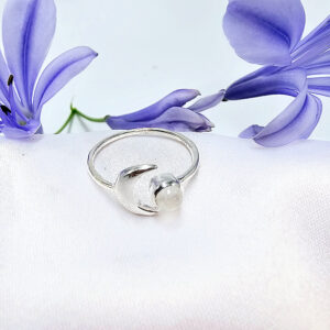 Moonstone Moon Ring (925 Silver)