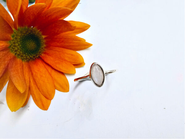 Moonstone Ring Diamond Shape (925 Silver)