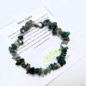Moss Agate stone chips bangle