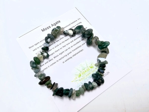 Moss Agate stone chips bangle