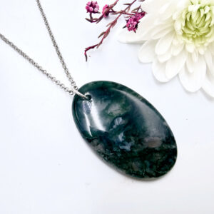 Moss Agate Oval Necklace