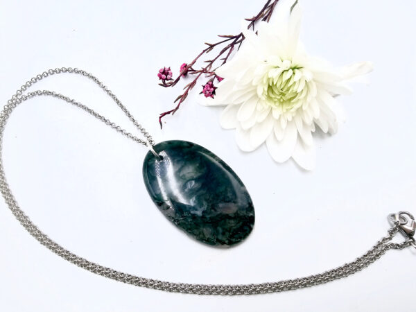 Moss Agate Oval Necklace - Image 3