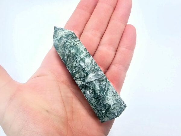 moss agate crystal point