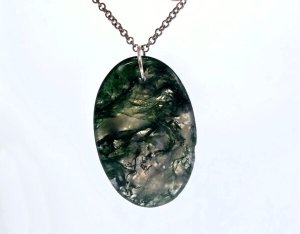 Moss Agate Oval Necklace - Image 2