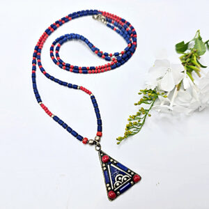 Tibetan Necklace Beaded Triangle