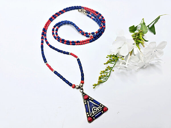 Tibetan Necklace Beaded Triangle