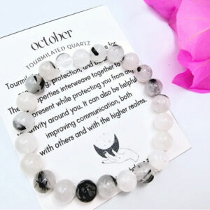 October Birthstone Bangle Tourmilated Quartz (8mm)