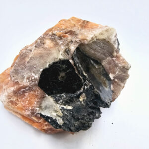 Orange Calcite & Hexagonal Biotite Mica C (596g)