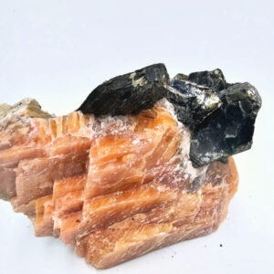 Orange Calcite & Hexagonal Biotite Mica D (390g)