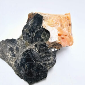 Orange Calcite & Hexagonal Biotite Mica E (498g)