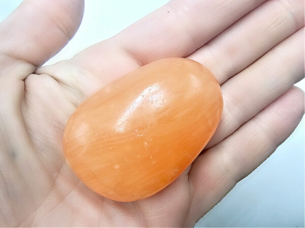 Orange Twist Calcite Palm Stone