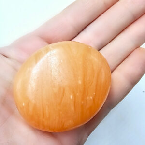 Orange Twist Calcite Palm Stone