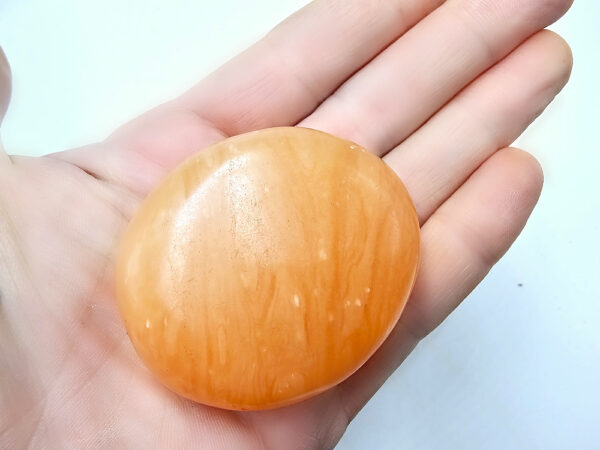 Orange Twist Calcite Palm Stone