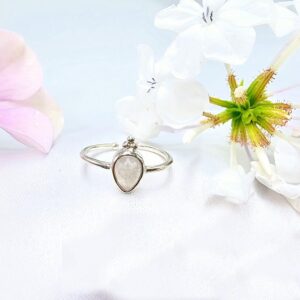 Moonstone Tear Circles Ring (925 Silver)