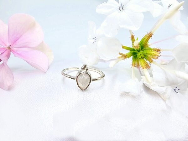Moonstone Tear Circles Ring (925 Silver)